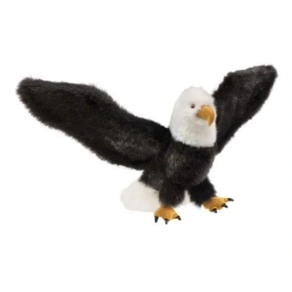 NEW! Folkmanis Puppets Soft Plush Realistic Bald Eagle Hand Puppet Black & White - Picture 4 of 5